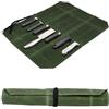 Azonelife Borsa per Coltelli, Portatile Coltelli Rotolo Borsa Tela, Borsa Arrotolabile in Tela Cerata per Coltelli con 7 Scomparti per Cucina, Campeggio, Pesca, Caccia (Verde)