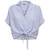 Only Onlpaula Life S/S Tie Shirt Wvn Noos, Camicia a maniche corte Donna, Bianco, S