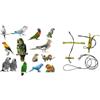 BLUSUPERSHOP PETTORINA PAPPAGALLI regolabile MISURA da cocorite ad amazzone 3mm elastica E nastro 10mm, fibbie plastica GUINZAGLIO 3mm nero 1M (giallo)
