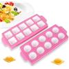 Festa Centro 2 Pezzi Quadrato e Rotondo Stampo in Plastica per Ravioli, Stampo Per Ravioli Italia,Riutilizzabile, Facile da Pulire, Dimensione dei ravioli 3.4-3.6cm, 26.5×10.8×2cm (10 Posti Rosa)