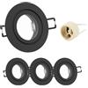 Doughelec Faretti incasso cartongesso GU10 Alluminio IP44 Cornice Nero, Portafaretto Bagno Faretto led da incasso per cartongesso impermeabile incl.portalampada GU10 Rotondo 68mm, 230V 4 Pezzi