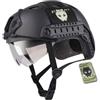 ATAIRSOFT Casco Veloce Tattico Tipo PJ con Occhiali Protettivi Nero