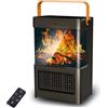 VAZILLIO Termoventilatore a risparmio energetico, 2000 W, in ceramica PTC, oscillante a 80°, silenzioso, riscaldatore elettrico portatile con telecomando, termostato, timer da 12 ore, 3 modalità, protezione