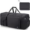 YOUNGOA 120L Borsone da Viaggio Pieghevole per Uomo e Donna, Grande Borsa Palestra con Scomparto per Scarpe, Borsa Sportiva Leggera e Impermeabile, Nero