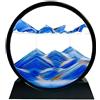 SANDCLE Pittura di Sabbia che scorre - immagine di Sabbia in Movimento, Flow Pittura di Vetro Rotonda a Clessidra 3D, Arte Decorazione Regalo per Casa Ufficio (Blu, 12 Pollici)