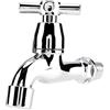Zerodis G1/2 Rubinetto dell'Acqua Beccuccio Singolo Rubinetto per Lavabo Fredda/Calda Acqua Chrome Classico Faucet Water Tap per Lavandino Lavatrice Lavabo Bagno (#3)