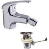 MC Rubinetterie Miscelatore monocomando per bidet Mc con leva e piletta 1 1/4