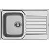 PYRAMIS Lavello cucina 1 Vasca Incasso con Gocciolatoio dx Larghezza 79 cm Materiale Acciaio Finitura Inox Spazzolato - 107173730 Fedra