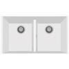 Plados Lavello Cucina 2 Vasche da Incasso Sottotop Larghezza 84 cm materiale Ultragranit colore Tartufo UG72 - ON8420ST Serie One
