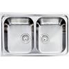 CM Lavello Cucina 2 vasche in Acciaio Inox Antigraffio 79 x 50 cm - 011492.X1.01.2016