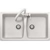 Plados Lavello Cucina Fragranite 2 Vasche Incasso Larghezza 86 cm materiale Ultragranit colore Bianco Opale UG90 - SP0862 Serie Spazio