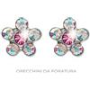 SANICO Srl Orecchini da Foratura 120 Fiore Crystal Rosa 5mm Inverness