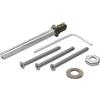 HOPPE Perni rapidi e viti - Set di montaggio per pomello e maniglia della porta PZ 72, spessore della porta 87 - 92 mm, acciaio zincato