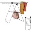 Relaxdays Stendino Pieghevole con Ali, 2 Livelli Stendibiancheria, HLP 93x136x58 cm, Stendi Biancheria, in Ferro, Bianco