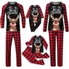 LDZYXY Pigiama Coordinato Famiglia Natale Set Christmas Pyjama Completo Papa Figlio Costume Mamma e Figlia Uguale Neonata Pigiami Due Pezzi Manica Lunga Tuta da Casa Invernale (papà, Black 01, L)