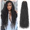 Mscat 30 Incn Goddess Locs Crochet Hair 8 Packs Boho Faux Locs Ombre Synthetic River With Curly Ends Bohemian Soft Crochet Braids Extended (12 Strands/Pack 1 B#)