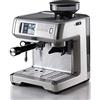 Ariete 1312, Macchina da Caffè con Display Digitale, Macinacaffè Integrato, Compatibile con Caffè in Polvere e Cialde ESE, 15 Bar Massime, Filtro 1 o 2 Tazze, Lancia per Cappuccino, 1600W, Silver