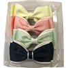 4 FERMAGLI CAPELLI FIOCCO RASO 4 COLORI PINZE MOLLETTE ACCESSORI VINTAGE CM 12