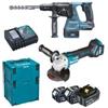 Makita Kit Martello perforatore + Smerigliatrice Makita DLX2256tj1 - dlx225tj1 Il mioferramenta e' un rivenditore autorizzato MAKITA