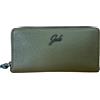 GABS PORTAFOGLI DONNA 3 SOFFIETTI PELLE CHIUSO da ZIP 12 credit card GMONEY37 BU (VERDE MILITARE)