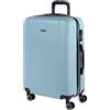 ITACA - Valigia Media da Viaggio Rigide. Trolley Medio con 4 Ruote. Materiale ABS Valigia Media Rigida in Offerta Resistente e Super Leggero - Valigia 20 kg Lucchetto TSA, Blu chiaro