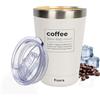 Fisura - Borraccia termica originale Coffee. Tazza termica bianca da caffè da asporto. Tazza da caffè 310 ml. Tazza termica in acciaio inossidabile. Senza BPA. Tazza da auto.