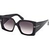 Tom Ford Occhiali da Sole JACQUETTA FT 0921 SHINY BLACK/GREY SHADED 54/18/140 donna