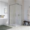 DEGHI Box doccia 80x80 cm angolare scorrevole con vetro trasparente e profilo cromo 195h - Silent