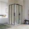 DEGHI Box doccia 80x120 cm angolare scorrevole con vetro trasparente e profilo nero opaco 195h - Silent