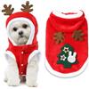 IHLOOTD Vestito Natale per Cane e Gatto, Costume Peluche Abbigliamento Rosso per Christmas Party, Regali di Natale, Cani Gatti Cosplay (M)