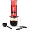AeroPress Clear Red Coffee Press, French Press tutto in uno, macchina da caffè manuale stile espresso e pour-over, infusione in 2 minuti, piccola macchina portatile da viaggio e campeggio