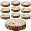 Sarap - Portacandele in legno, confezione da 10 pezzi, centrotavola per tavoli, decorazione rustica per matrimoni e bomboniere, portacandele decorativi per tavolo