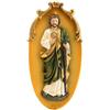 DRW Targa da Appendere San Giuda Tadeo in Resina Dipinta a Mano 9x2x19 cm, Multicolore