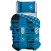 SSC NAPOLI hermet SSC Napoli Set Copripiumino Singolo in Cotone, Parure Copripiumino, Sacco + Federa, 100% Cotone, Prodotto Ufficiale, (Non Contiene Lenzuolo Sotto Con Angoli)