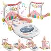 CUTE STONE Tappetino da gioco rosa per bambini con pianoforte, girello didattico per ragazze, tappetino per la pancia del bambino, centro attività per neonati