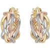 DelPia, Orecchini Modello Treccia in Oro 18kt e Argento Sterling 925 Tre Colori (10mm)