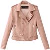 Generic Giacca con zip da donna da motociclista top giacca con zip da donna cappotto corto punk corto cappotto da donna lungo caldo cappotti invernali per le donne, rosa, S