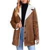 babao Cappotto da Donna in Pelle Scamosciata Foderata in Shearling Giacca Lunga da Donna in Finta Pelle Scamosciata di Montone Scamosciata Trench Leggero in Pelle Scamosciata