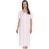 Linclalor Camicia da notte in puro cotone manica corta a raglan art. 71400-46, Rosa