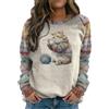 Generico Donna Velluto Felpa Donna Senza Maniche Hoodie Felpe con Stampa Animali Gatti da Donna Felpe con Stampa Manica Lunga Girocollo Felpa Abiti Casual Donne Nero Pullover Ragazza (Purple, XL)