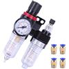 Mengger Riduttore di pressione aria separatore acqua druckregler pneumatico per compressore pneumatico Componenti Filtro regolatore processore Con 4Pcs PC4 M5 Raccordi ad Aria Rapido Pneumatica