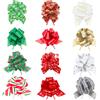 G2PLUS 24 Pezzi Rosso e Verde Fiocco Grande Regalo Fiocchi Regalo Fiocchi di Nastro Grandi per Natale Coccarde Autotiranti Fiocco per i Regali di Natale,Natale Matrimonio Partito Decorazioni Auto