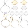 UNICRAFTALE 4 set di braccialetti regolabili che fanno kit 304 acciaio inox braccialetto cabochon ciondoli braccialetto cavo 12 cm braccialetto a catena singola con cabochon di vetro trasparente