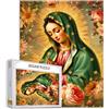 Tucocoo Puzzle da 1000 Pezzi per Adulti - Signora di Guadalupe, Rose e Fiori - Impegnativo Gioco di Attività Familiare, Arte Colorata Fai da Te, Decorazione