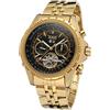 FORSINING Orologio da uomo automatico con cinturino in ottone Tourbillon JAG070M4G1, Oro, Cinturino