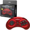 Retro-Bit Sega Mega Drive 2.4 GHz Wireless Controller 8-Button Arcade Pad for Sega Genesis Original/Mini, Switch, PC, Mac - Includes 2 Receivers & Storage Case (Crimson Red) - - Nintendo Switch