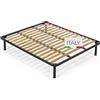 NUVOLA SCEGLI DI DORMIRE BENE NUVOLA Atena - Rete Matrimoniale 160x200 con Doghe in Legno, Struttura Letto Matrimoniale Ortopedica in Ferro con 2 Traversi, Solida e Resistente - Per Tutti i Tipi di Letti e Materassi, Made in Italy