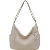 ibalulu Borsa Donna a Tracolla in Velluto a Coste, Tote Bag Grande Mezzaluna, Borsa Shopper per Università, Scuola, Ufficio, Lavoro, Viaggi e Shopping (Beige)