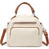 Miss Lulu Elegante borsa da donna alla moda, borsa a tracolla in pelle con scomparti multipli, borsa a tracolla ideale per viaggi e uso quotidiano, taglia M, Beige, M