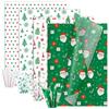Larcenciel 60 Fogli Carta Velina Natalizia, Clásico Carta Velina Rossa Verde per Sacchetto Regalo, Opaca Carta Regalo di Babbo Natale Albero Natale per Decorazioni Natalizie, Festa, Capodanno,50x35cm